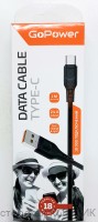 Кабель USB 2.0 штекер Type-C 1.0m GoPower