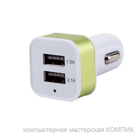 Переходник авто прикур. на 2 USB 5V-3000mA Орбита AV-330 (1*1000mA + 1*2100mA)