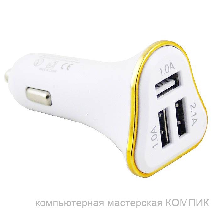 Переходник авто прикур. на 3 USB 5V-4100mA KO-15